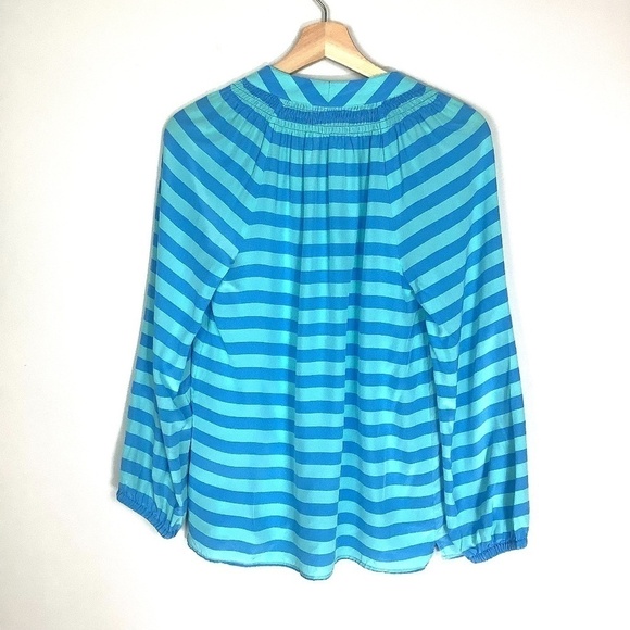 Lilly Pulitzer Silk Green‎ Elsa Striped Blouse XS - Picture 8 of 11